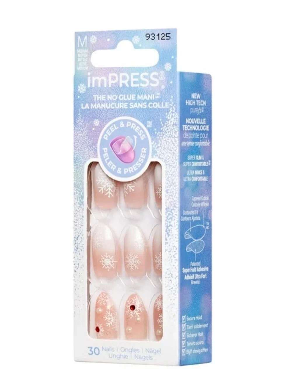 imPRESS Nails Timeless Carols IM23YX Snowflake Jeweled Press On Nails